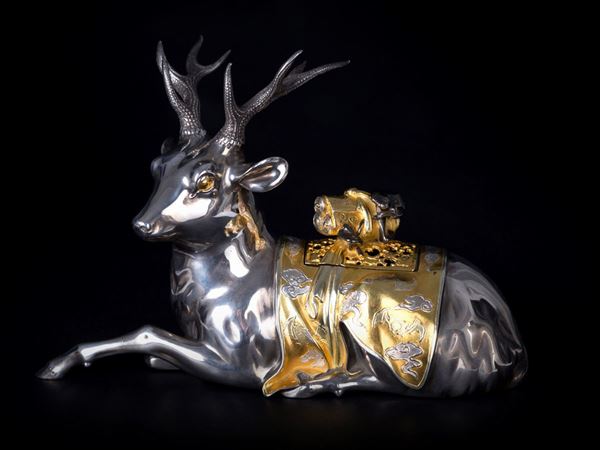 SILVER INCENSE BURNER