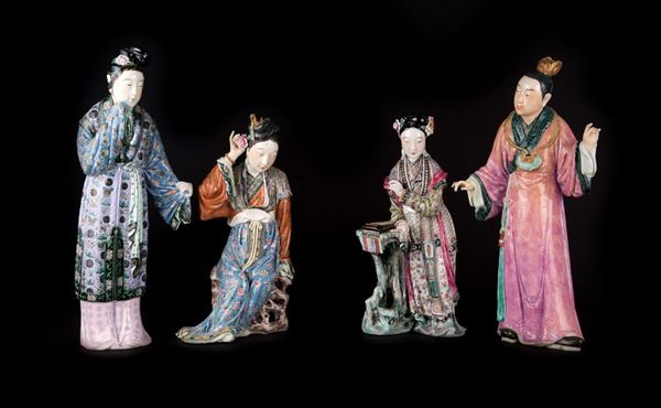 FOUR RARE PORCELAIN FIGURES