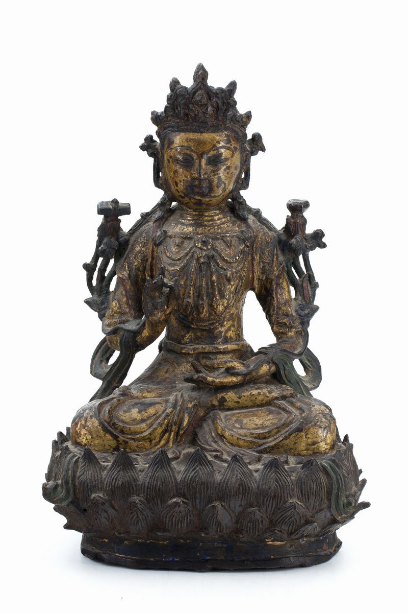 BUDDHA IN BRONZO DORATO