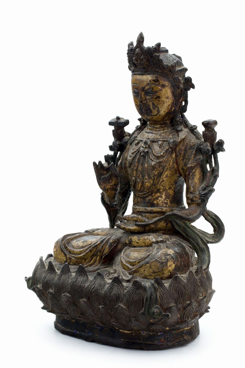 BUDDHA IN BRONZO DORATO