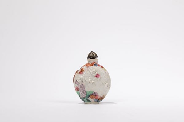 SNUFF BOTTLE IN PORCELLANA FAMIGLIA ROSA