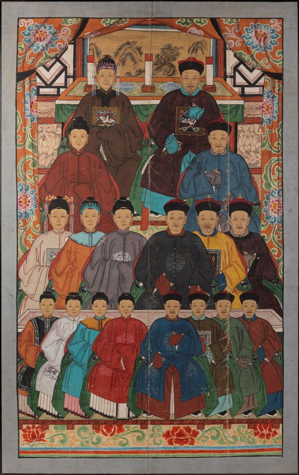 A LARGE PAINTING ON PAPER  (China, Qing dynasty, 19th century)  - Auction Fine Asian Art - Marcopolo srl - Marcopolo Asian Art Auction Milano