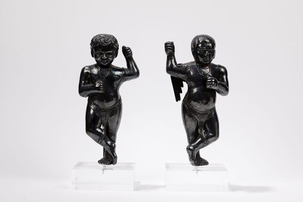 A PAIR OF SILVER FIGURES