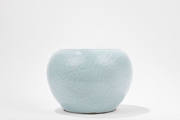 A CLAIR-DE-LUNE PORCELAIN VASE