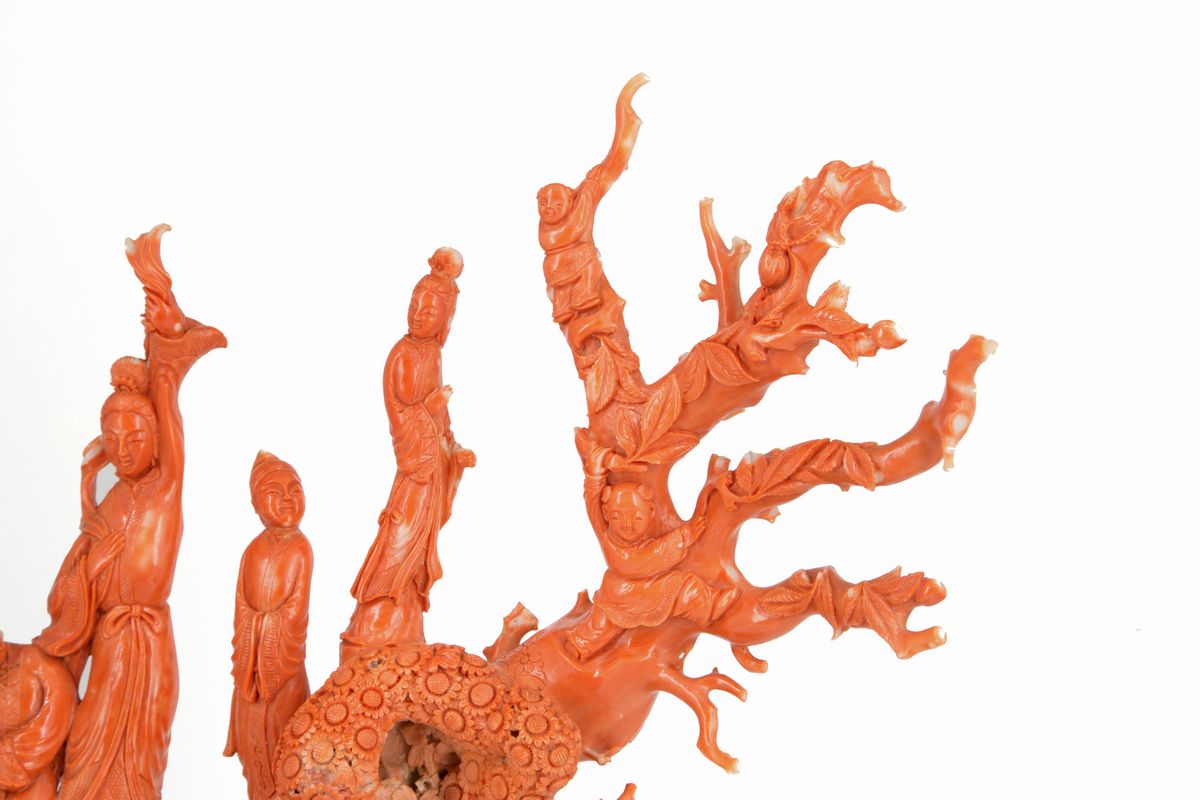 STATUA IN CORALLO MOMO CERASUOLO RAMIFICATA