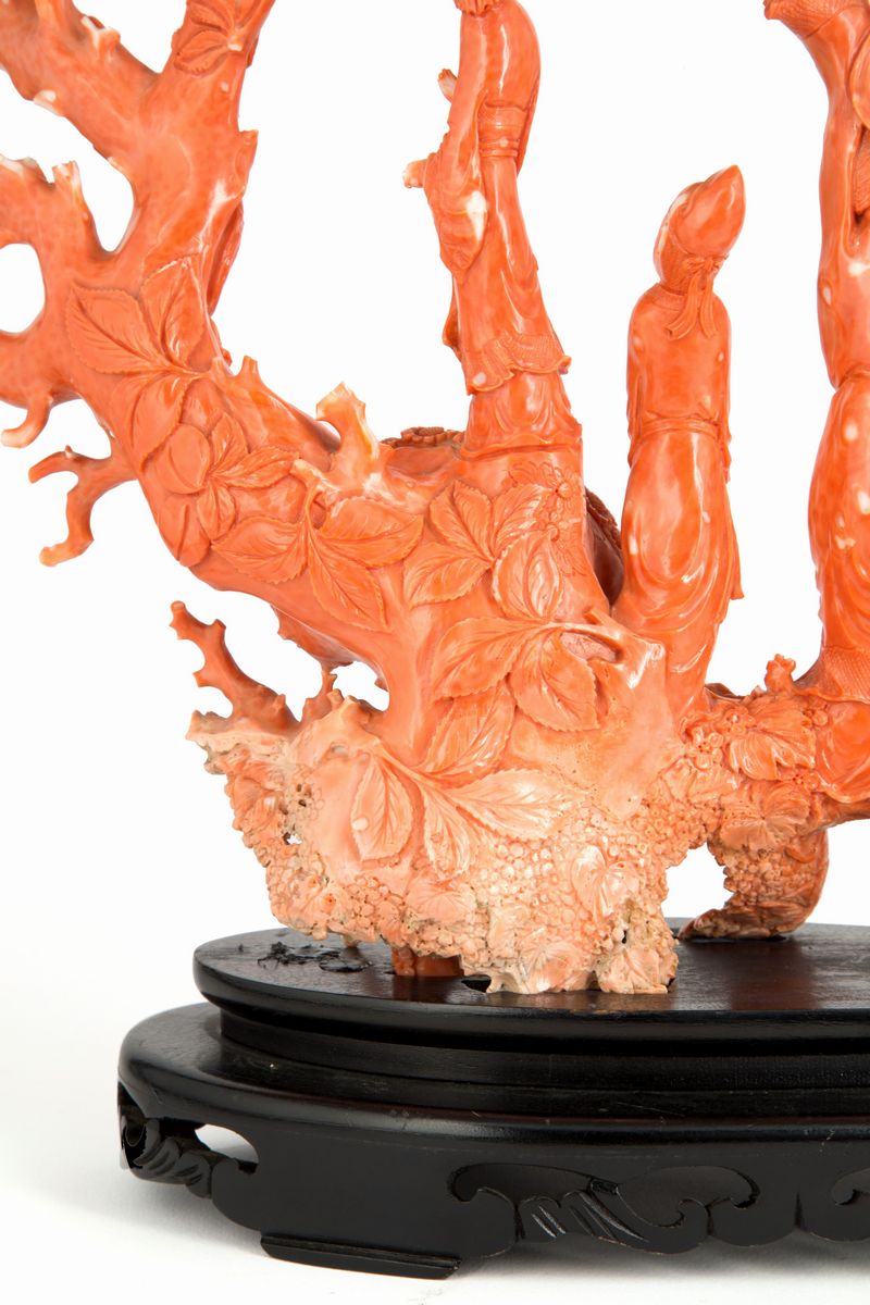 STATUA IN CORALLO MOMO CERASUOLO RAMIFICATA