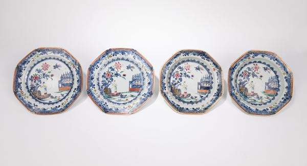SET DI QUATTRO PIATTI IN PORCELLANA   (Cina, periodo Qianlong (1735-1796))  - Asta Fine Asian Art - Marco Polo Auctions - Asian Art Auctions Milano