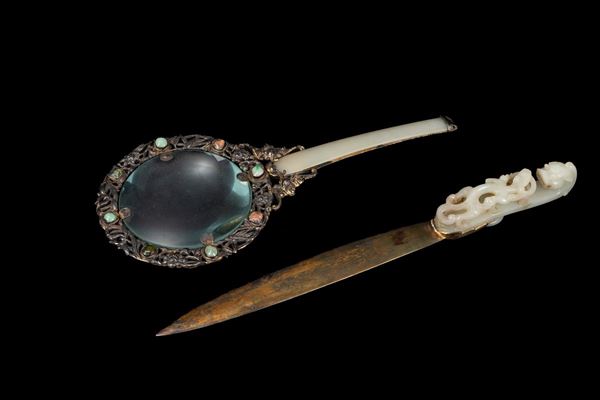 JADE LENS AND LETTER OPENER