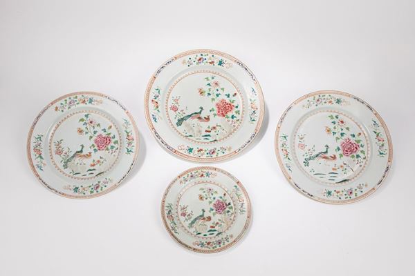 A SET OF THREE CHARGER AND A DISH 