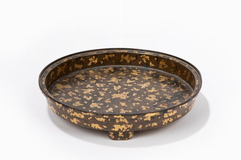 RARO BRUCIA INCENSO IN BRONZO CON SPLASH IN ORO